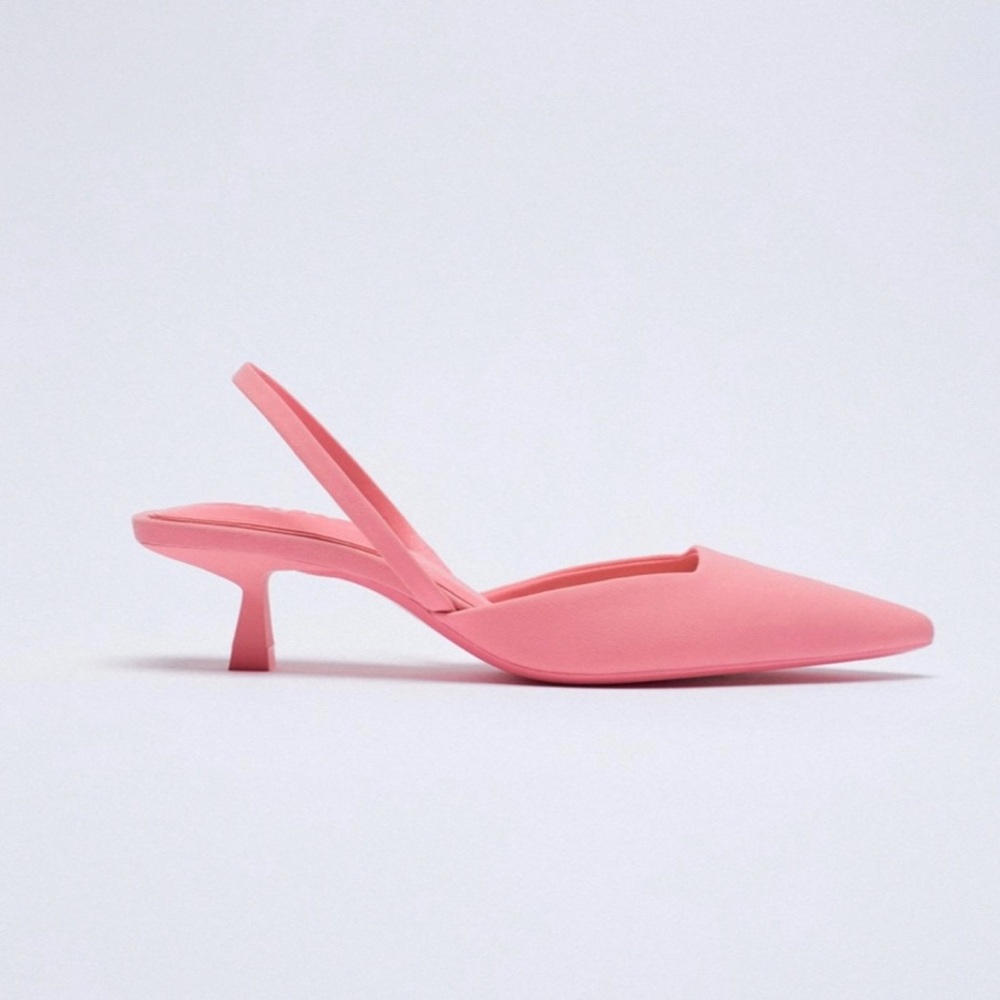 Zara Slingback kitten-Heel Shoes EUR 37